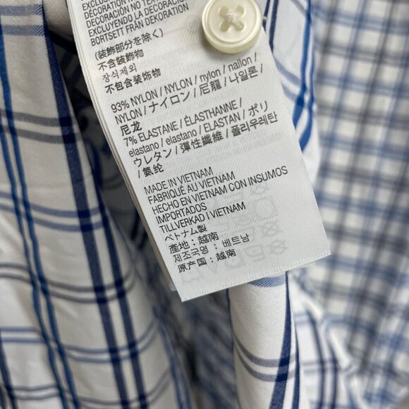 NEW Kirkland Signature Men's XL Blue & White Plaid Performance Sport Dress Shirt - Picture 6 of 9